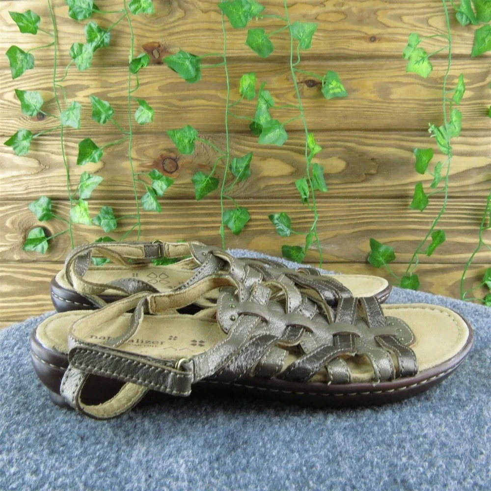 Naturalizer Jamboree Women Gladiator Sandal Shoes Sz 9 M Walking Bronze‎ Leather